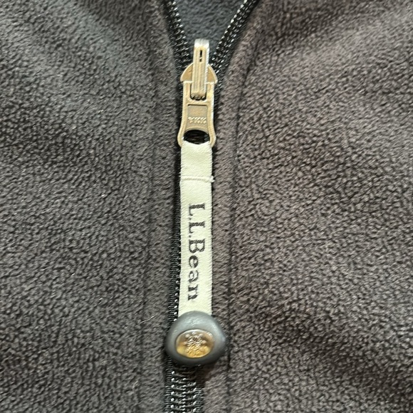 L.L. Bean Fleece Black Zip Up Jacket sz M - Picture 3 of 9